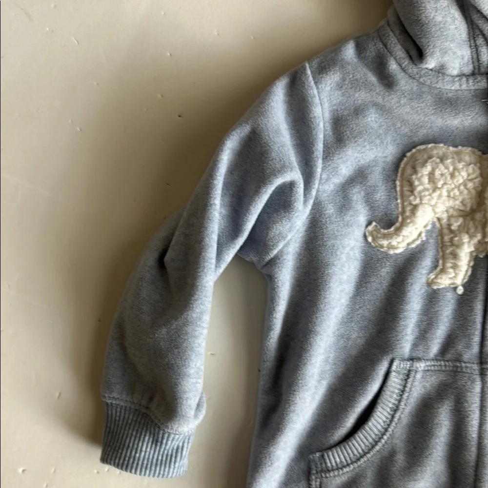 Carter’s Blue/Gray Elephant Zip-up Hoodie 12M
